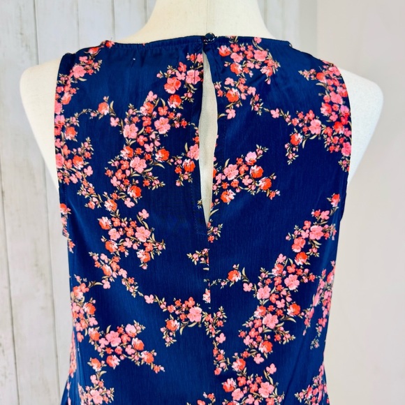 Old Navy | Navy Blue Floral Sleeveless Dress - Picture 8 of 12